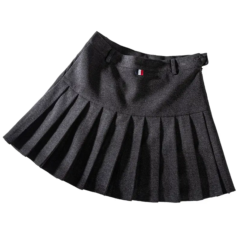 Brown Pleated High Waist Women's Skirt College Style