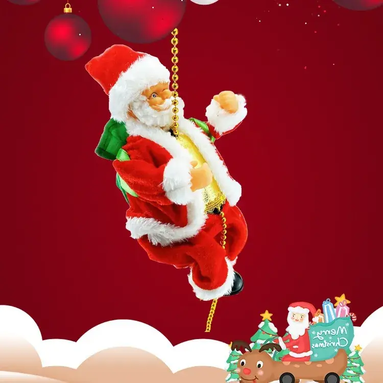 Santa Claus Electric Climbing Ladder with Chain & Beads