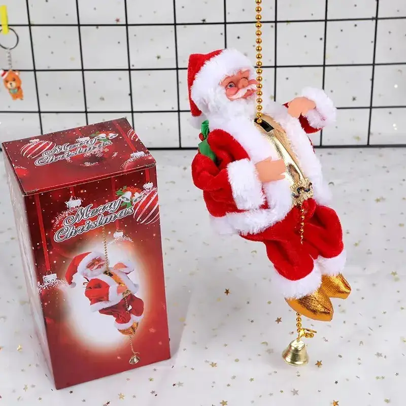Santa Claus Electric Climbing Ladder with Chain & Beads