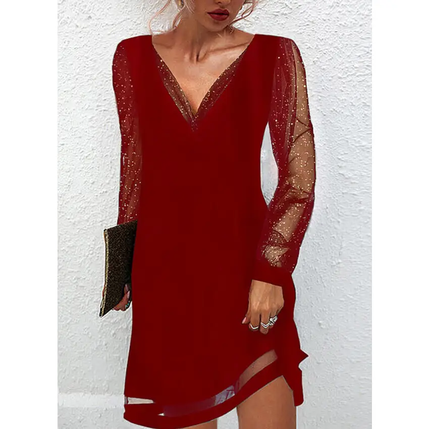 Green Lace V-Neck Sleeveless Dress for Women - Image 4