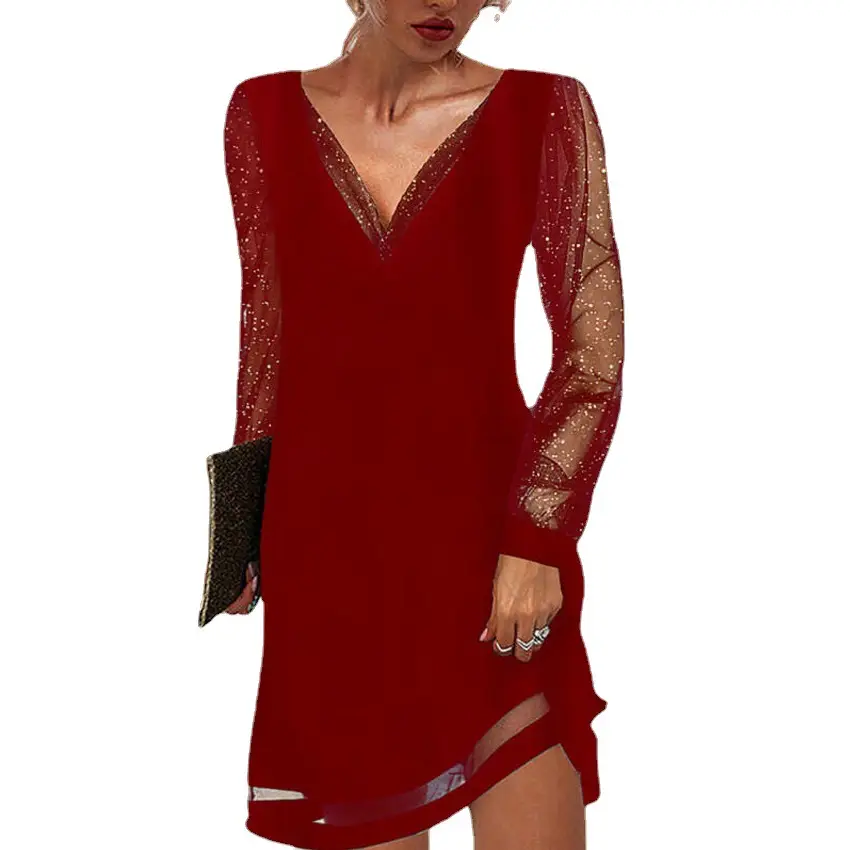 Green Lace V-Neck Sleeveless Dress for Women - Image 5