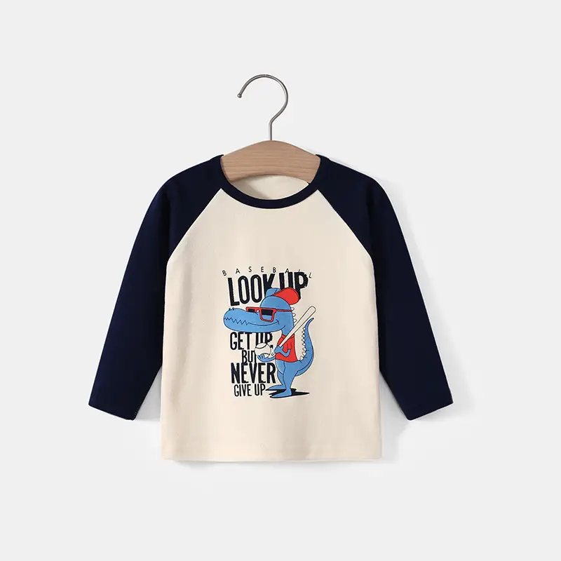 Baby Cotton Long Sleeve T-Shirt Red Cream Little Cow Print - Image 2