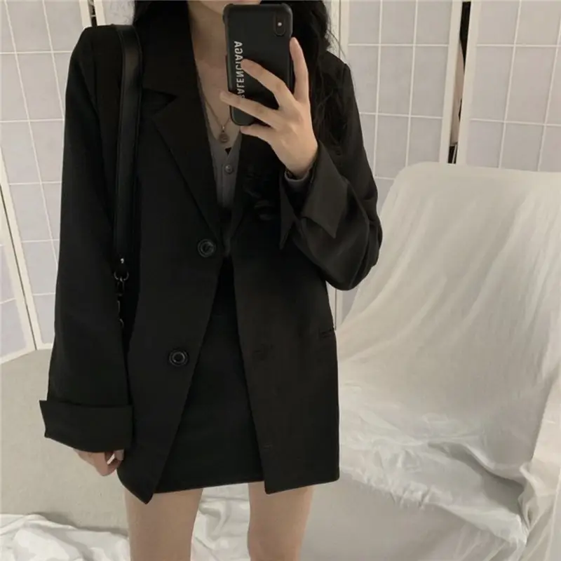 Black Thin Loose Suit Women Mid-Length Cross Border - Image 3