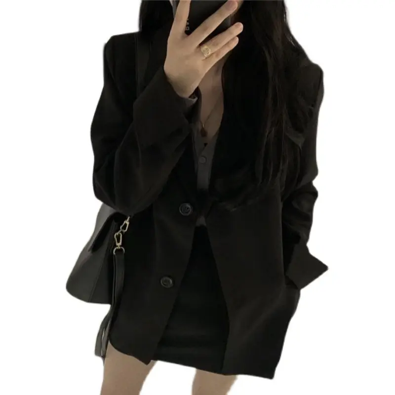 Black Thin Loose Suit Women Mid-Length Cross Border - Image 6