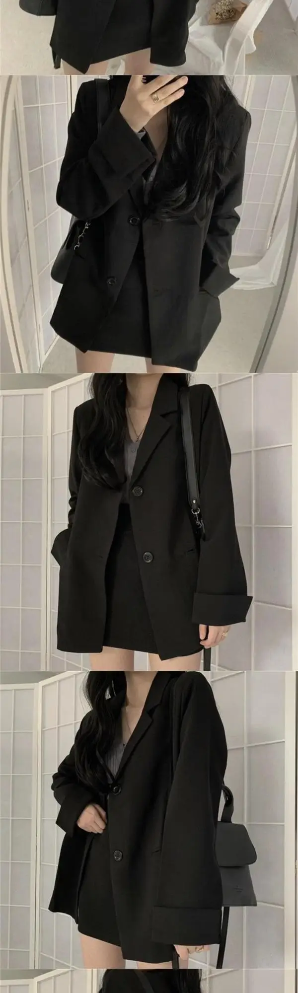 Black Thin Loose Suit Women Mid-Length Cross Border — feature 2