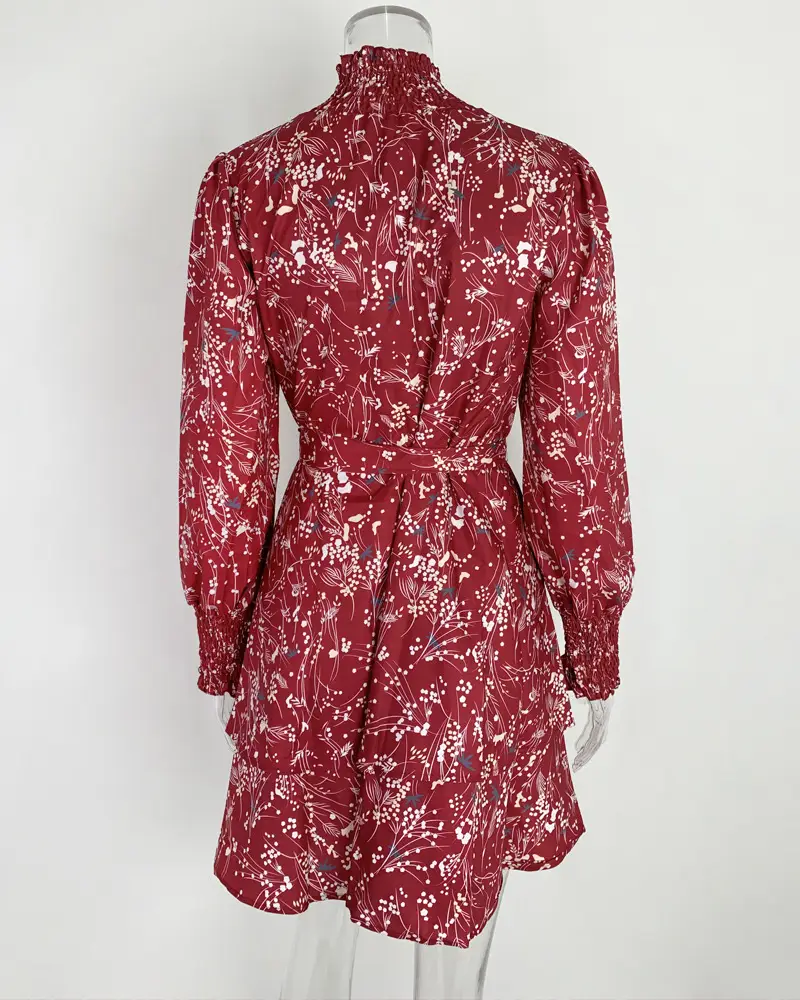 2026 Floral Pleated Ruffle Dress with Over-the-Head Boots — feature 12