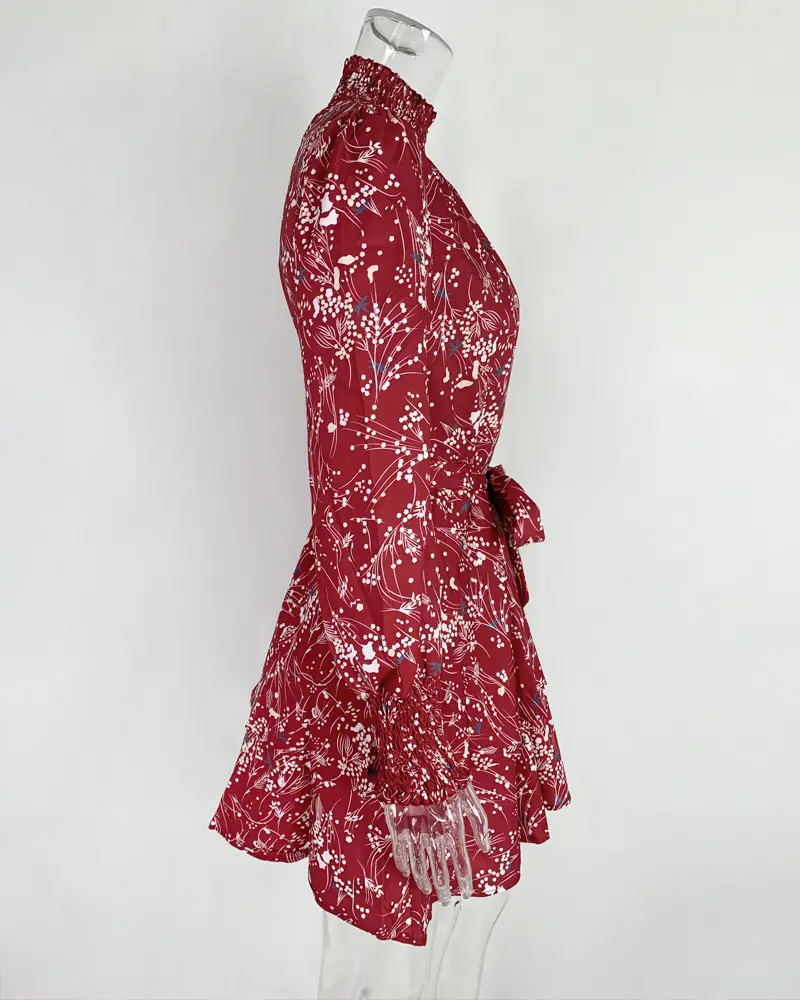 2026 Floral Pleated Ruffle Dress with Over-the-Head Boots — feature 13