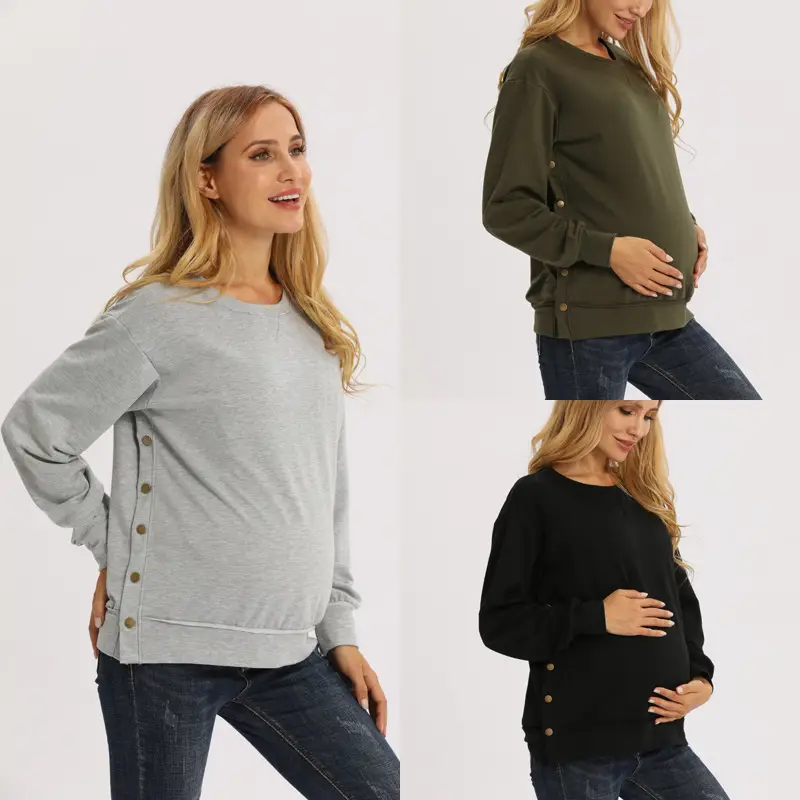Black Long Sleeve Maternity Sweater for Women - Image 2