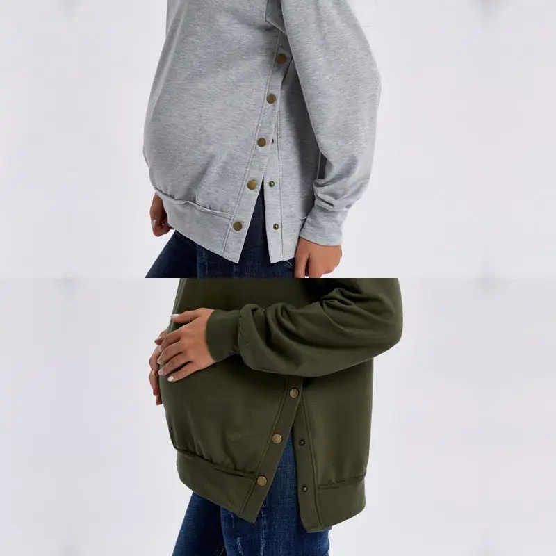 Black Long Sleeve Maternity Sweater for Women - Image 4