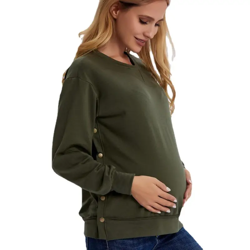 Black Long Sleeve Maternity Sweater for Women - Image 5