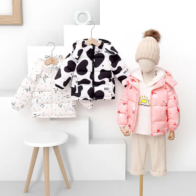 Baby Puffer Coat White Floral 2021 Winter Warm - Image 6