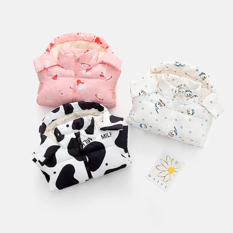 Baby Puffer Coat White Floral 2021 Winter Warm - Image 8