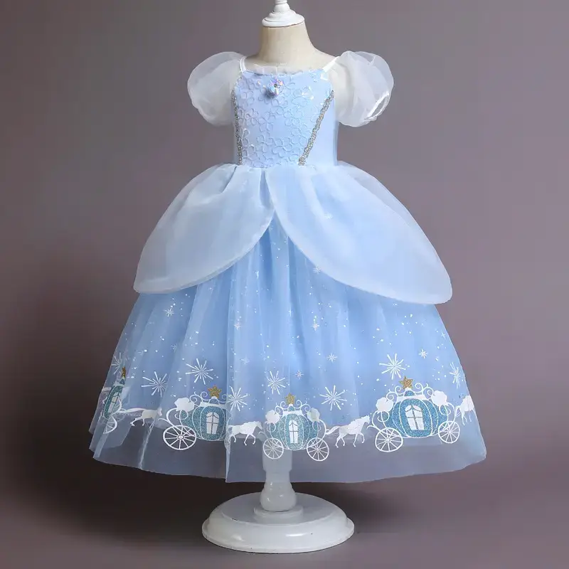 Children's Blue Cinderella Frozen Dress 2022 - Image 5