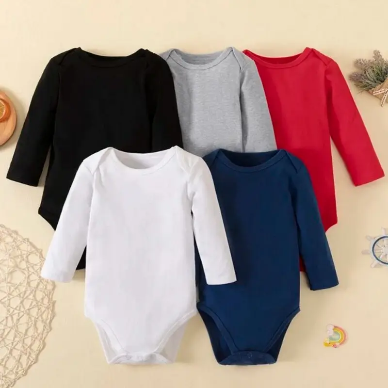 5-Piece Long Sleeve Baby Jumpsuits Set - Image 5