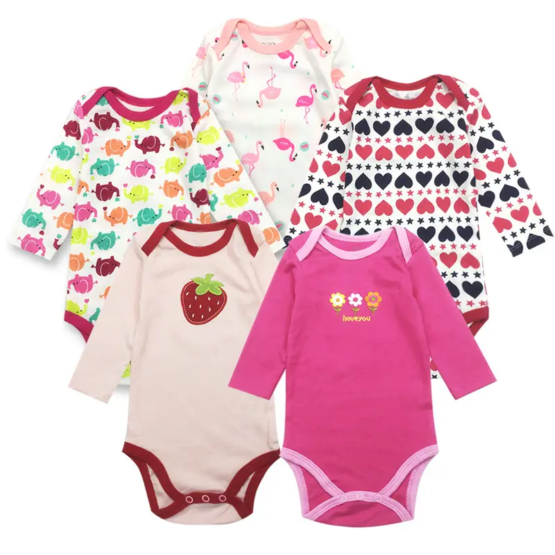 5-Piece Long Sleeve Baby Jumpsuits Set - Image 2