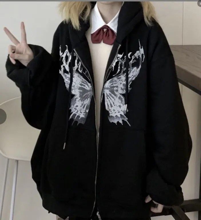 2021 Black Skeleton Print Hoodie Sweatshirt Women - Image 13