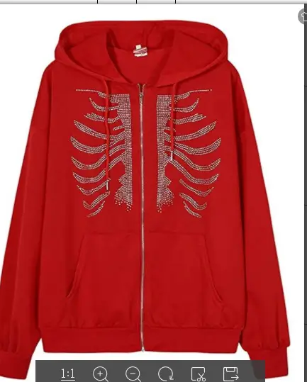 2021 Black Skeleton Print Hoodie Sweatshirt Women - Image 14