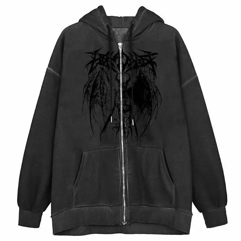 2021 Black Skeleton Print Hoodie Sweatshirt Women - Image 5