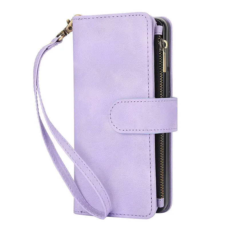 Pink Leather Zfold6 Phone Case with Wristlet - Image 6