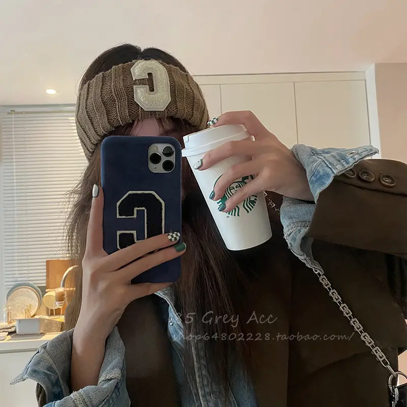 New Letter C Wide Brim Knitted Hair Band Women's Autumn Winter Ins