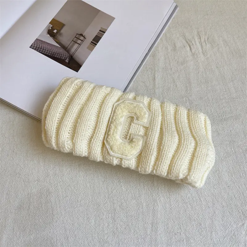New Letter C Wide Brim Knitted Hair Band Women's Autumn Winter Ins