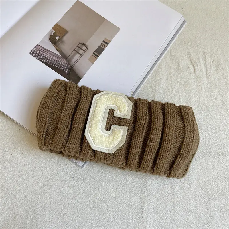 New Letter C Wide Brim Knitted Hair Band Women's Autumn Winter Ins