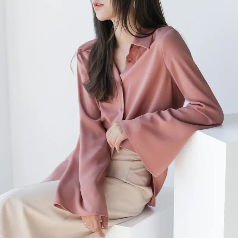White Long Sleeve Chiffon Shirt for Women 2025 - Image 5