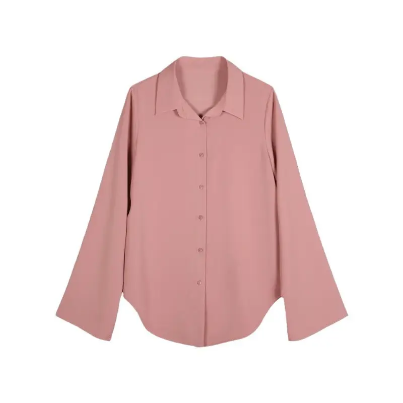 White Long Sleeve Chiffon Shirt for Women 2025 - Image 7
