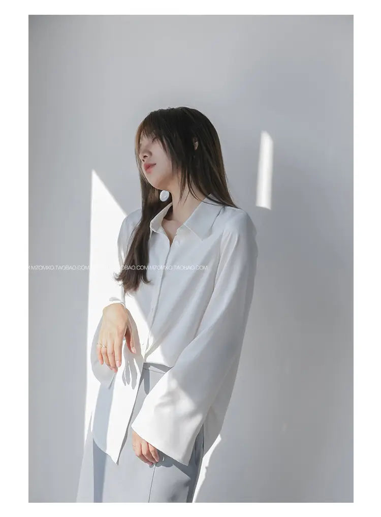 White Long Sleeve Chiffon Shirt for Women 2025 — feature 21