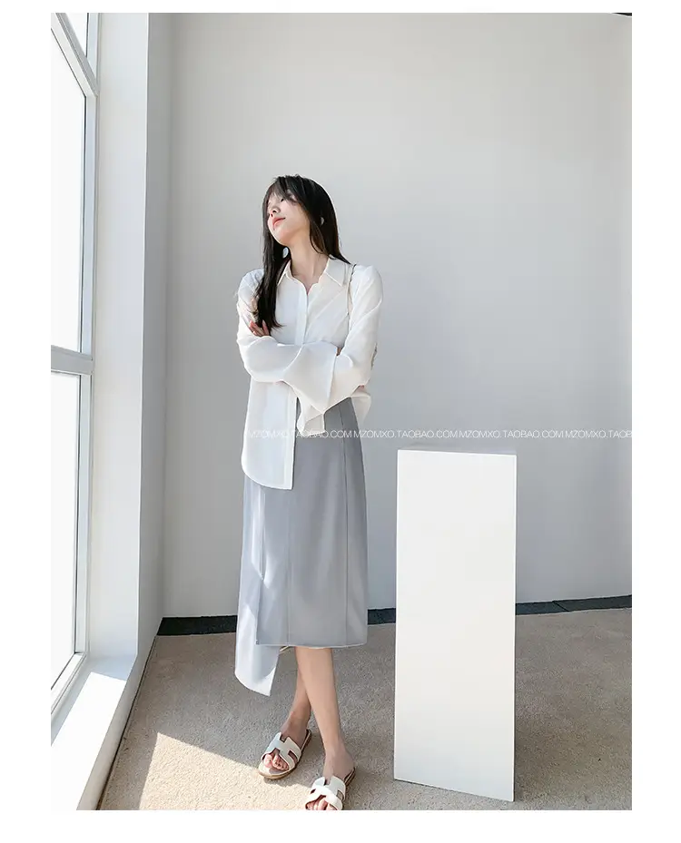 White Long Sleeve Chiffon Shirt for Women 2025 — feature 24