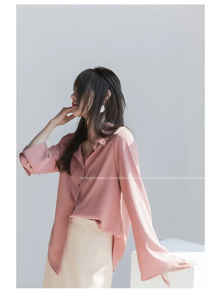 White Long Sleeve Chiffon Shirt for Women 2025 — feature 28