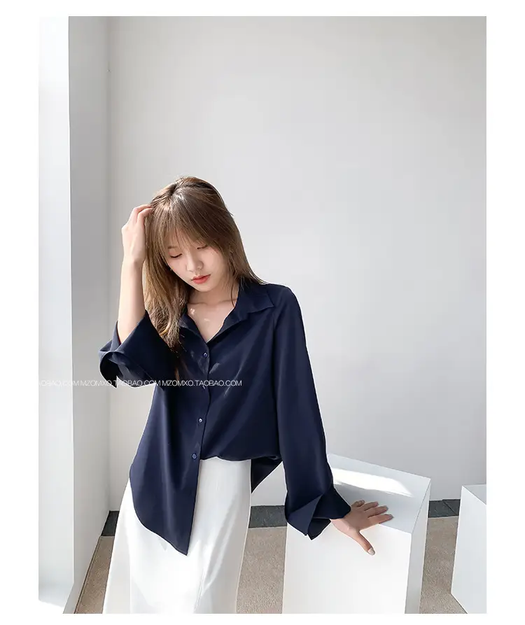 White Long Sleeve Chiffon Shirt for Women 2025 — feature 31
