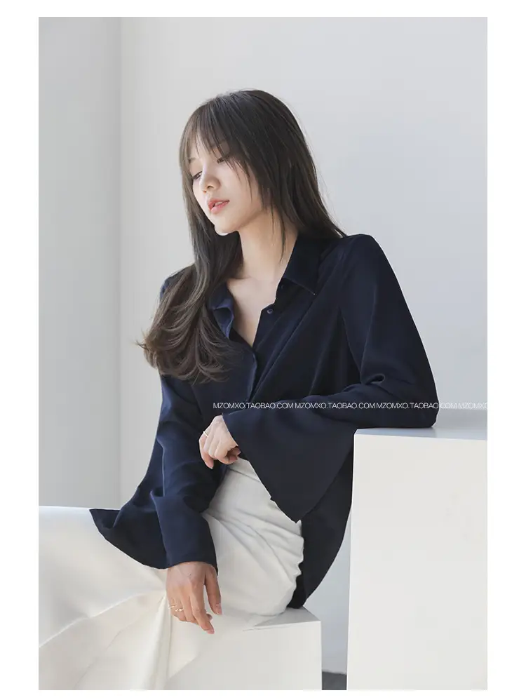White Long Sleeve Chiffon Shirt for Women 2025 — feature 32