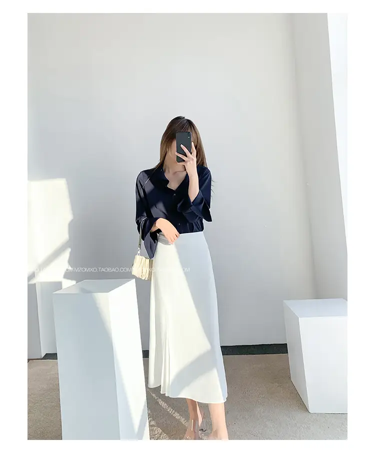 White Long Sleeve Chiffon Shirt for Women 2025 — feature 33