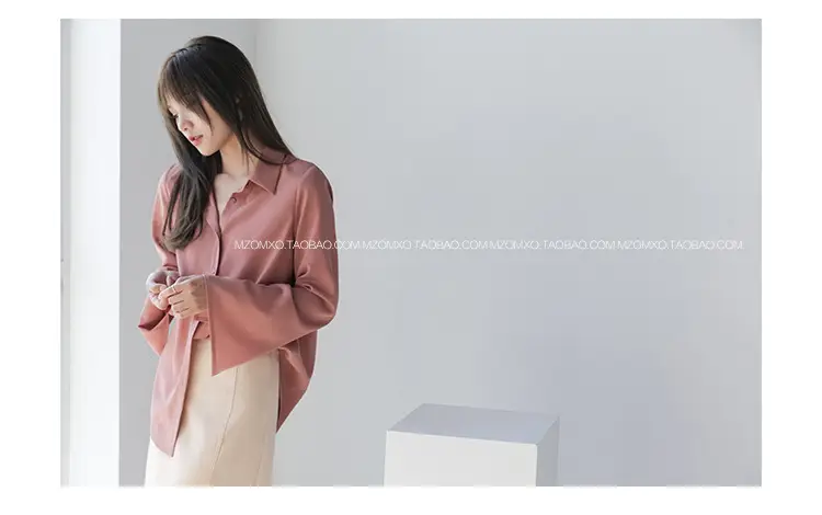 White Long Sleeve Chiffon Shirt for Women 2025 — feature 36