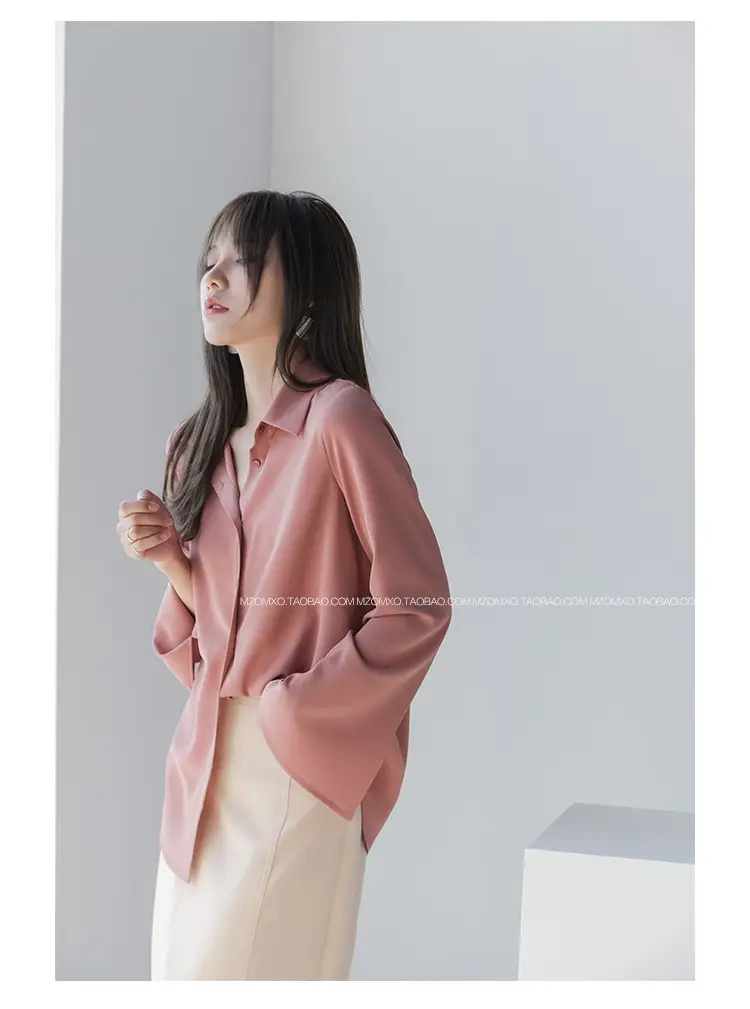 White Long Sleeve Chiffon Shirt for Women 2025 — feature 40