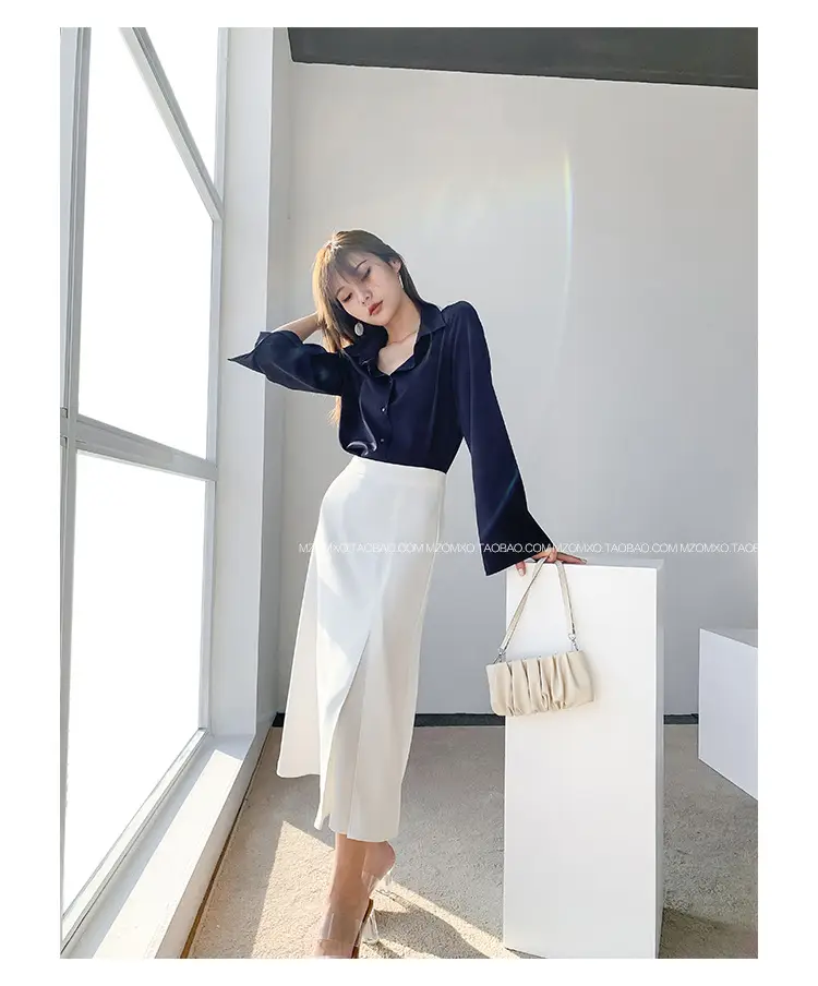 White Long Sleeve Chiffon Shirt for Women 2025 — feature 43