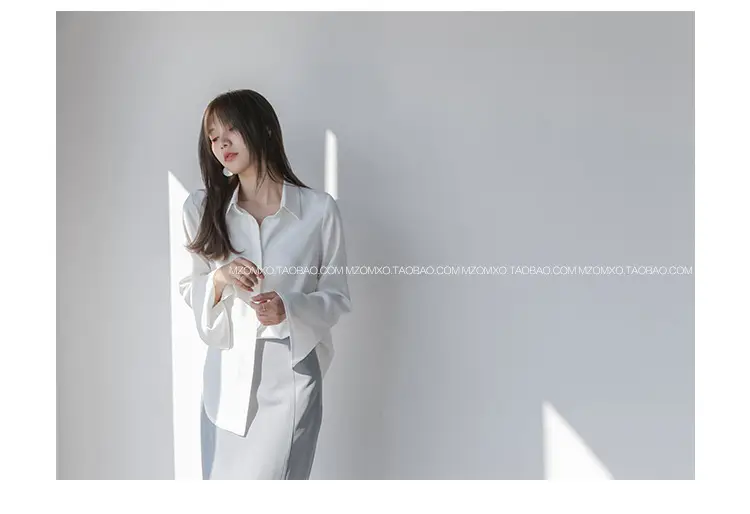 White Long Sleeve Chiffon Shirt for Women 2025 — feature 46