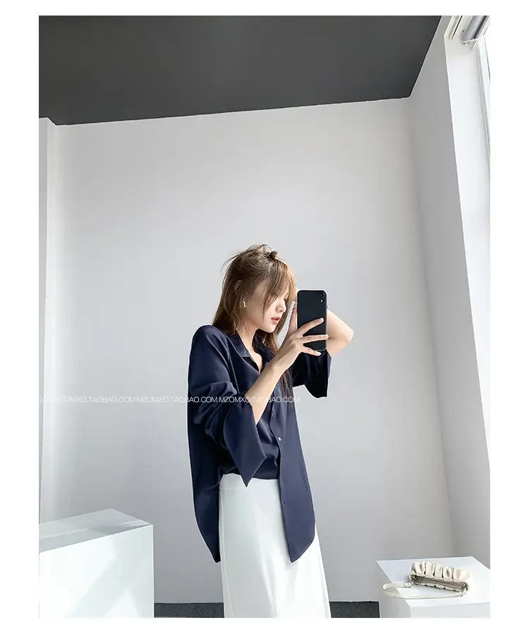 White Long Sleeve Chiffon Shirt for Women 2025 — feature 51