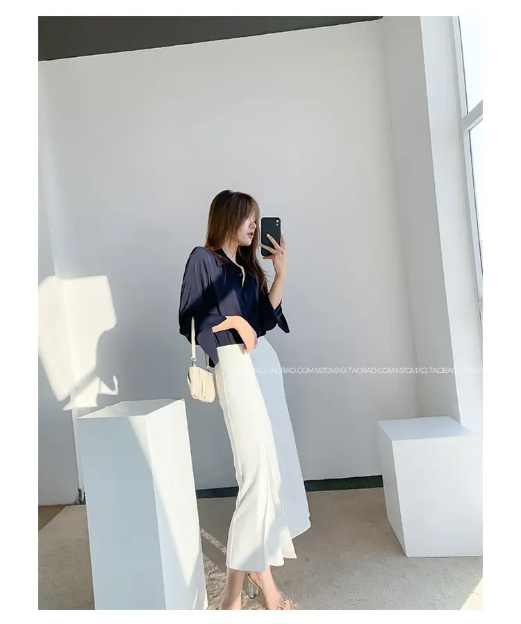 White Long Sleeve Chiffon Shirt for Women 2025 — feature 52