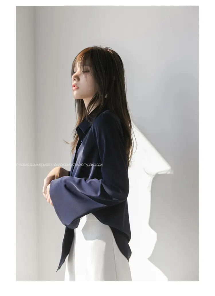 White Long Sleeve Chiffon Shirt for Women 2025 — feature 53