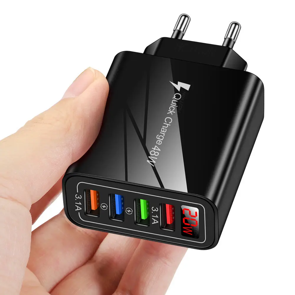 4 USB Digital Display Mobile Charger 20W Fast Charging - Image 4