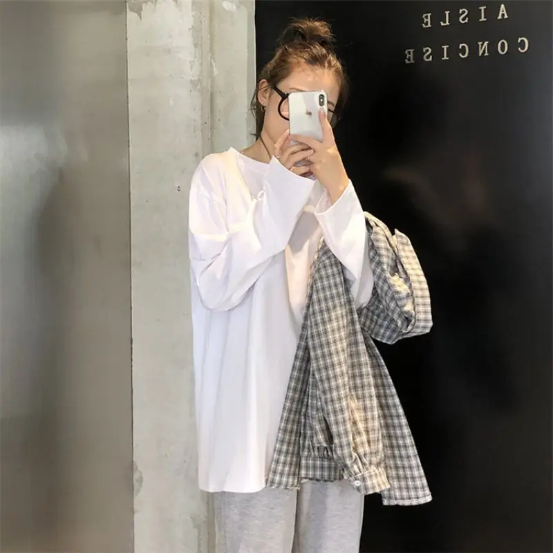 Women Long Sleeve White T-Shirt Autumn 2025 - Image 11