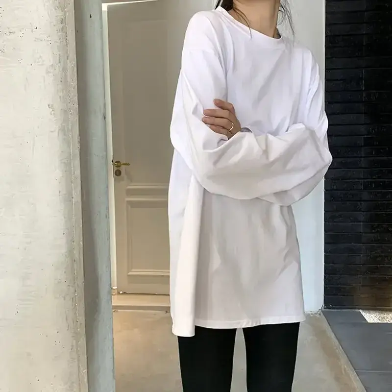 Women Long Sleeve White T-Shirt Autumn 2025 - Image 7