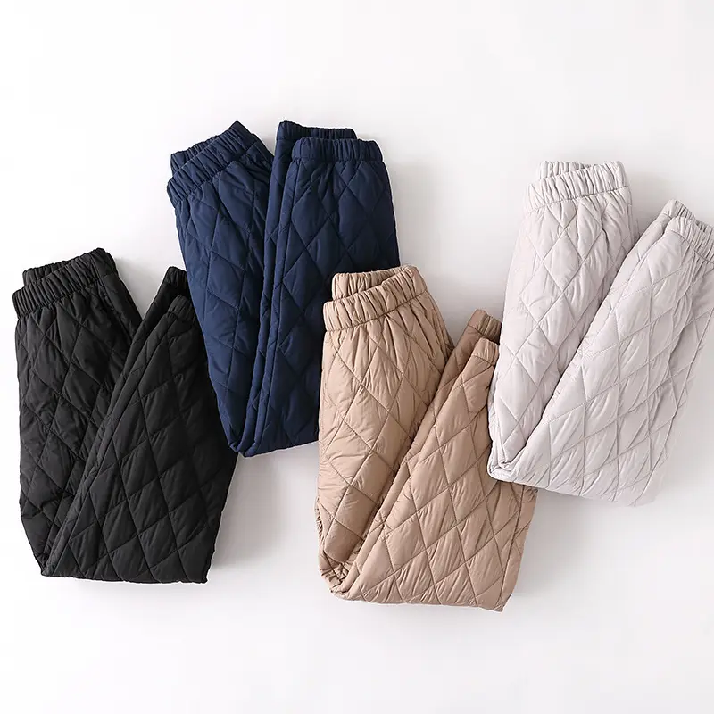 Wide Leg Quilted Cotton Trousers Large Medium - Image 11