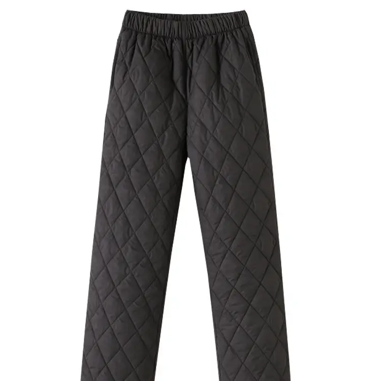 Wide Leg Quilted Cotton Trousers Large Medium - Image 13