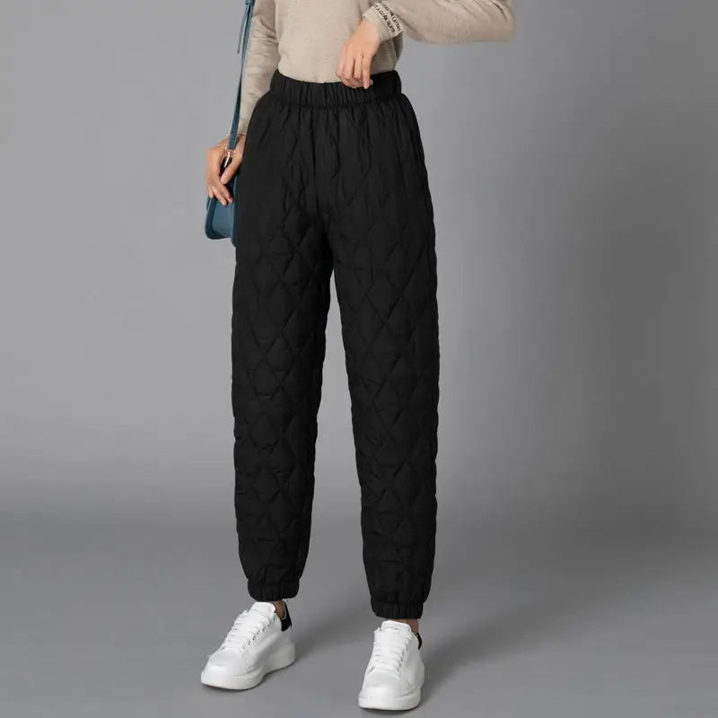 Wide Leg Quilted Cotton Trousers Large Medium - Image 6