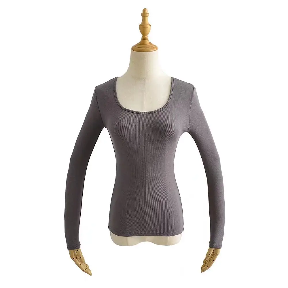 Black Slim Fit Long Sleeve Pullover Women - Image 6
