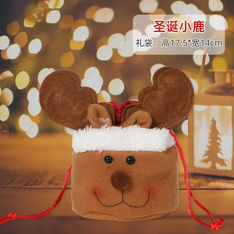Christmas Snowman Gift Bag 14cm High Red Bow