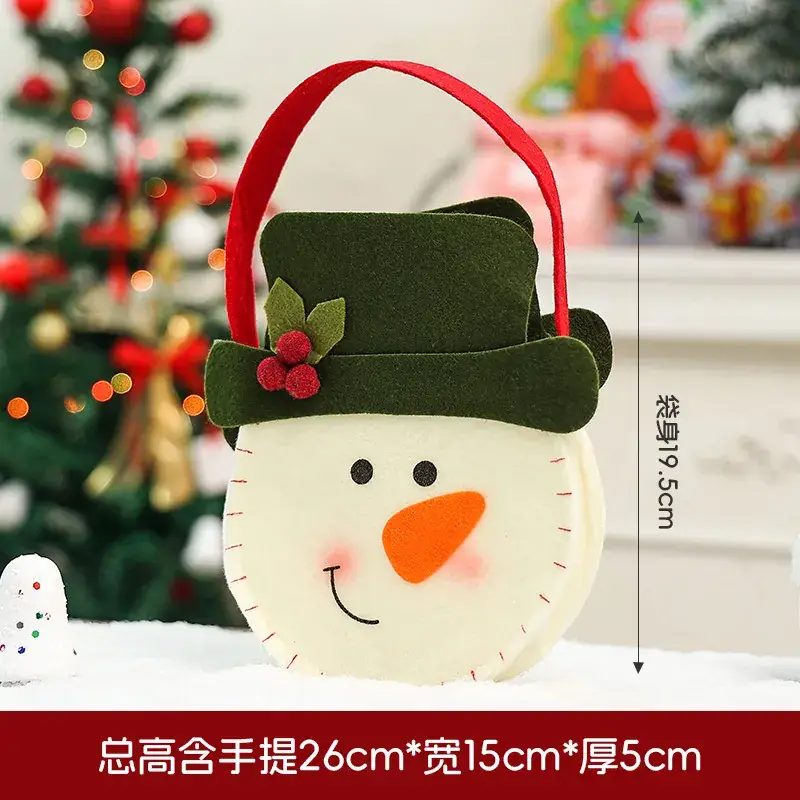 Christmas Snowman Gift Bag 14cm High Red Bow
